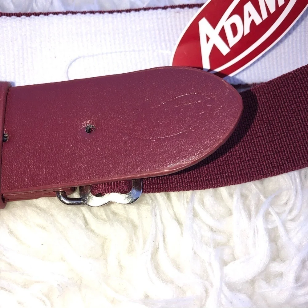 NWT ADAMS USA Adult Youth Elastic Baseball Belt 1.5” Wide Burgundy 18-40”